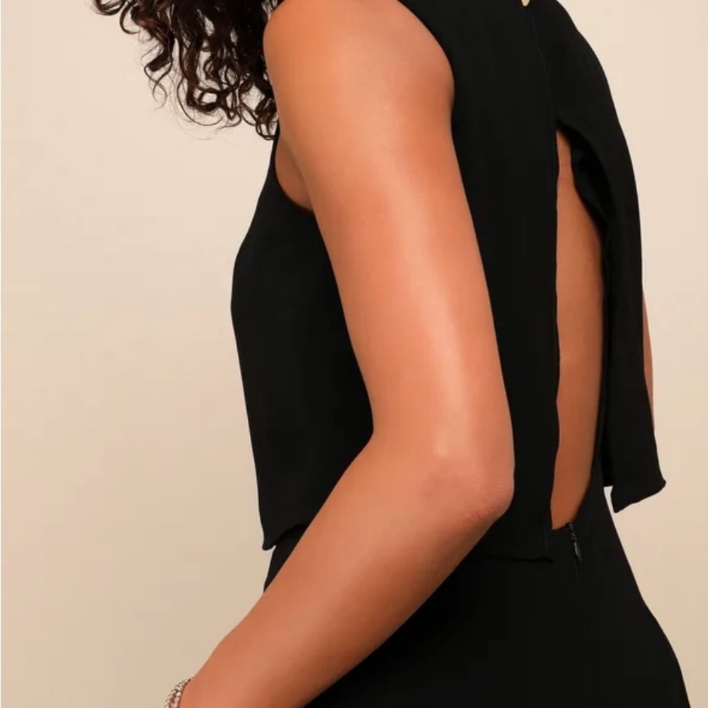 Lulus Glam-bition Black Backless Midi Jumpsuit